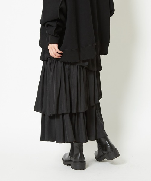 CIAOPANIC（チャオパニック）の「スラッシュティアードスカート（スカート・レディース・ブラック/ブラウン/イエロー・FREE）」の8枚目の写真