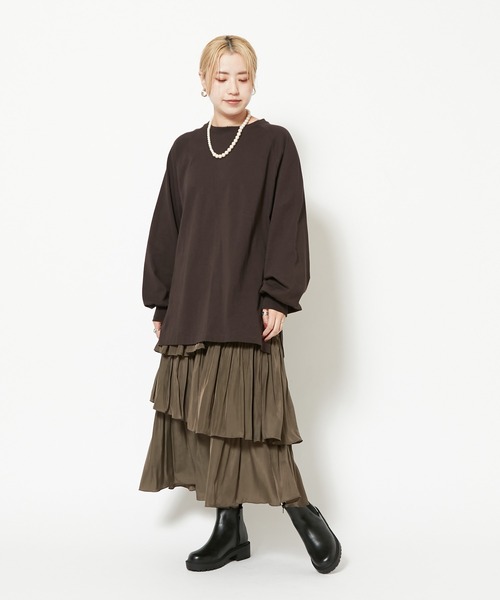 CIAOPANIC（チャオパニック）の「スラッシュティアードスカート（スカート・レディース・ブラック/ブラウン/イエロー・FREE）」の6枚目の写真