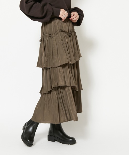 CIAOPANIC（チャオパニック）の「スラッシュティアードスカート（スカート・レディース・ブラック/ブラウン/イエロー・FREE）」の19枚目の写真