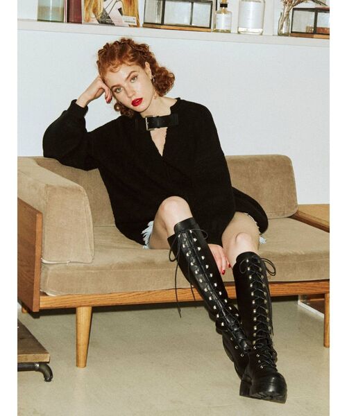 jouetie(ジュエティ)の「2WAYモヘアライクベルトニット(ニット/セーター・レディース・ブラック/グリーン/ライトブルー・MEDIUM)」の17枚目の写真
