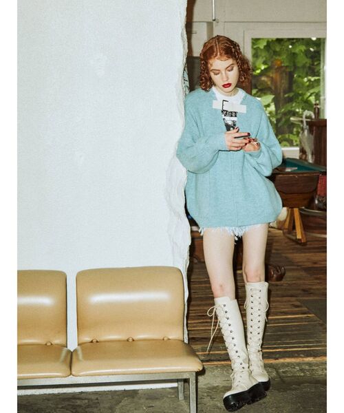 jouetie(ジュエティ)の「2WAYモヘアライクベルトニット(ニット/セーター・レディース・ブラック/グリーン/ライトブルー・MEDIUM)」の9枚目の写真