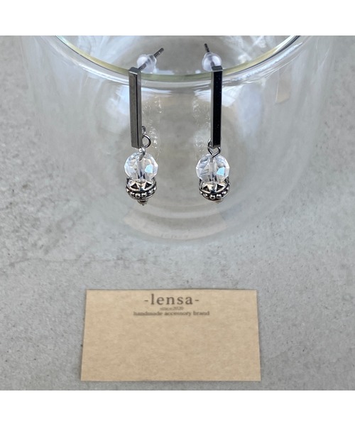 tone(トーン)の「【-lensa-】ガラスカットビーズの輝くシンプルピアス(MA)(ピアス(両耳用)・レディース・シルバー・FREE)」の5枚目の写真