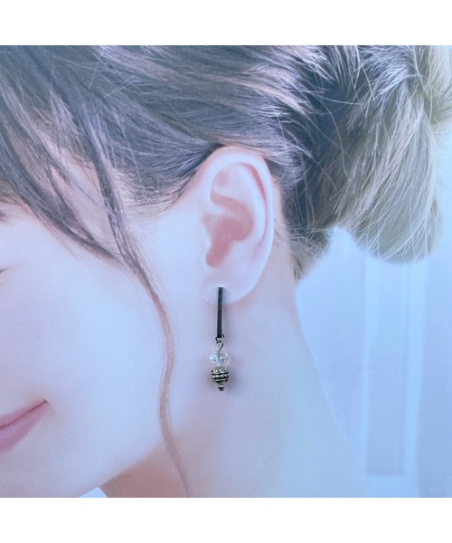 tone(トーン)の「【-lensa-】ガラスカットビーズの輝くシンプルピアス(MA)(ピアス(両耳用)・レディース・シルバー・FREE)」の6枚目の写真