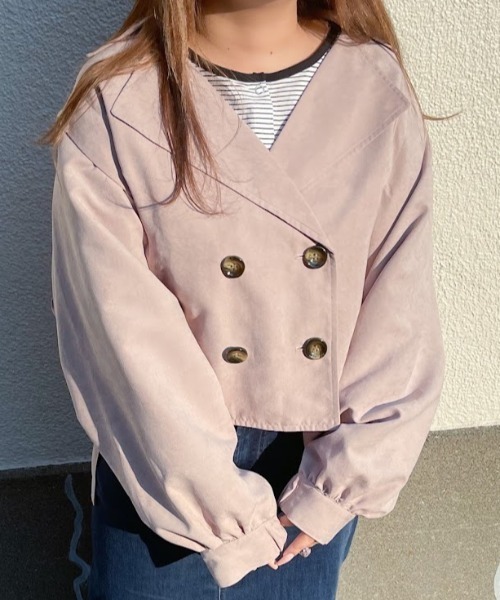 Mysa&Liina（ミーサリーナ）の「トレンチ×ジレベスト　2WAYライトアウター（トレンチコート・レディース・ブラウン/アイボリー/グレイッシュベージュ・M）」の3枚目の写真