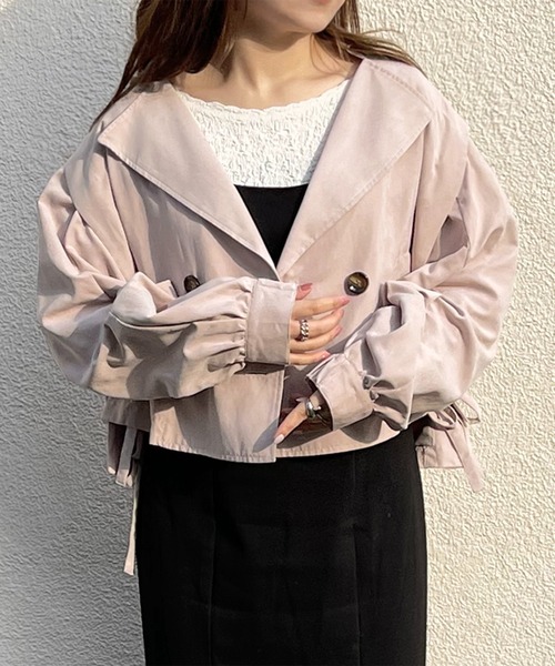 Mysa&Liina（ミーサリーナ）の「トレンチ×ジレベスト　2WAYライトアウター（トレンチコート・レディース・ブラウン/アイボリー/グレイッシュベージュ・M）」の2枚目の写真