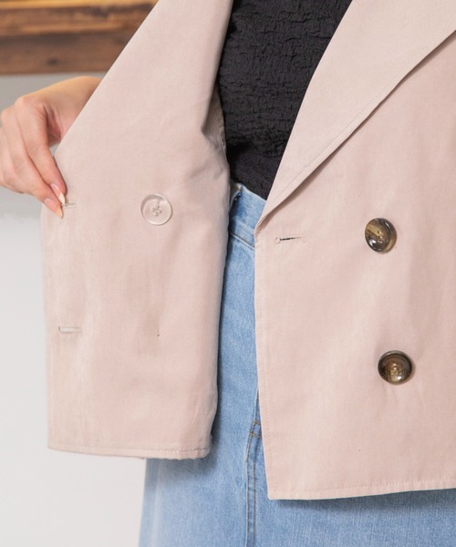 Mysa&Liina（ミーサリーナ）の「トレンチ×ジレベスト　2WAYライトアウター（トレンチコート・レディース・ブラウン/アイボリー/グレイッシュベージュ・M）」の5枚目の写真