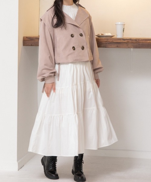 Mysa&Liina（ミーサリーナ）の「トレンチ×ジレベスト　2WAYライトアウター（トレンチコート・レディース・ブラウン/アイボリー/グレイッシュベージュ・M）」の22枚目の写真