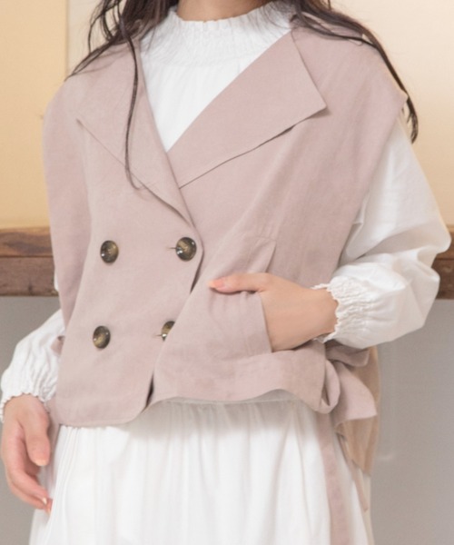 Mysa&Liina（ミーサリーナ）の「トレンチ×ジレベスト　2WAYライトアウター（トレンチコート・レディース・ブラウン/アイボリー/グレイッシュベージュ・M）」の15枚目の写真