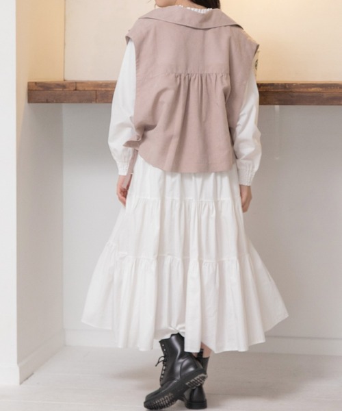 Mysa&Liina（ミーサリーナ）の「トレンチ×ジレベスト　2WAYライトアウター（トレンチコート・レディース・ブラウン/アイボリー/グレイッシュベージュ・M）」の17枚目の写真