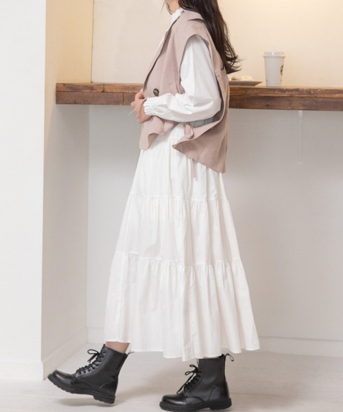 Mysa&Liina（ミーサリーナ）の「トレンチ×ジレベスト　2WAYライトアウター（トレンチコート・レディース・ブラウン/アイボリー/グレイッシュベージュ・M）」の16枚目の写真