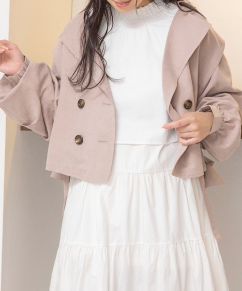 Mysa&Liina（ミーサリーナ）の「トレンチ×ジレベスト　2WAYライトアウター（トレンチコート・レディース・ブラウン/アイボリー/グレイッシュベージュ・M）」の21枚目の写真