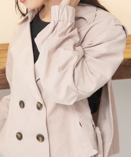 Mysa&Liina（ミーサリーナ）の「トレンチ×ジレベスト　2WAYライトアウター（トレンチコート・レディース・ブラウン/アイボリー/グレイッシュベージュ・M）」の8枚目の写真