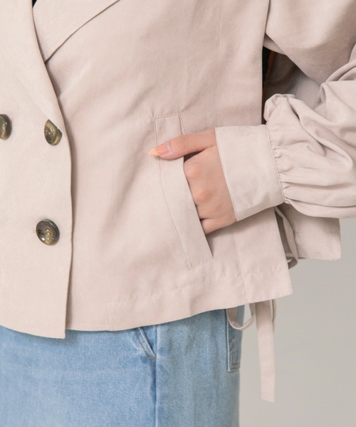 Mysa&Liina（ミーサリーナ）の「トレンチ×ジレベスト　2WAYライトアウター（トレンチコート・レディース・ブラウン/アイボリー/グレイッシュベージュ・M）」の7枚目の写真