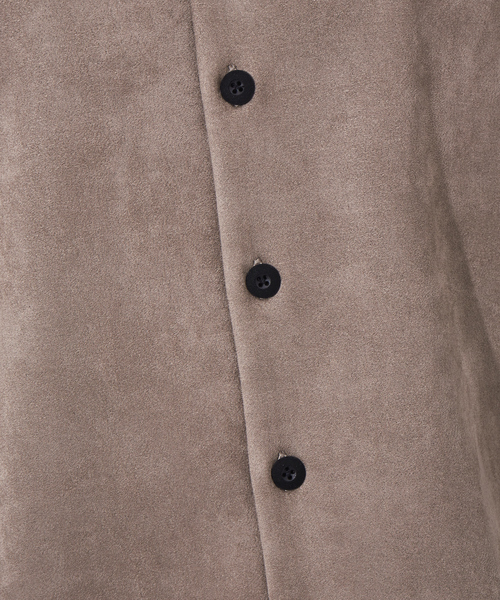 5351 POUR LES HOMMES（ゴーサンゴーイチプールオム）の「【セットアップ対応】PEスエード シャツ ジャケット（シャツ/ブラウス・メンズ・ベージュ/ブラック・44/46/48/50）」の10枚目の写真