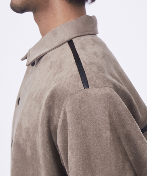 5351 POUR LES HOMMES（ゴーサンゴーイチプールオム）の「【セットアップ対応】PEスエード シャツ ジャケット（シャツ/ブラウス・メンズ・ベージュ/ブラック・44/46/48/50）」の12枚目の写真