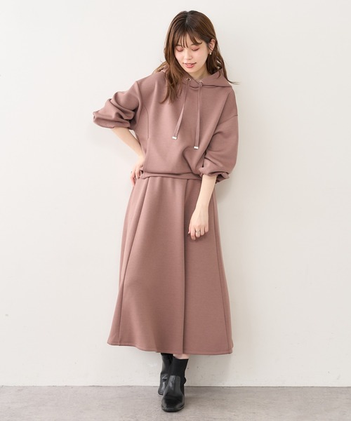 natural couture（ナチュラルクチュール）の「ふわもちラテAラインスカート（スカート・レディース・ブラック/アイボリー/グレイッシュベージュ/ピンクベージュ・FREE）」の19枚目の写真