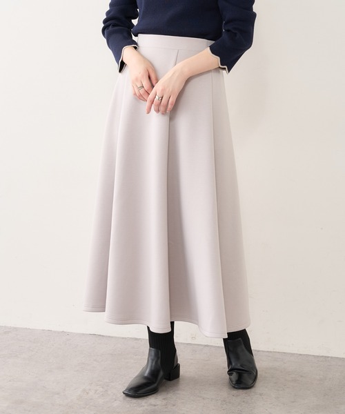 natural couture（ナチュラルクチュール）の「ふわもちラテAラインスカート（スカート・レディース・ブラック/アイボリー/グレイッシュベージュ/ピンクベージュ・FREE）」の12枚目の写真