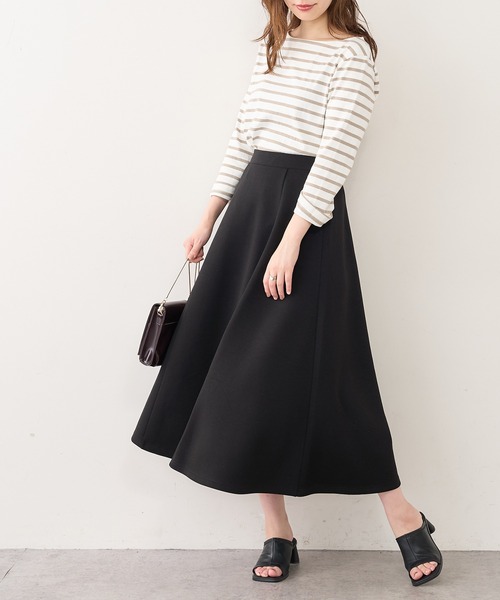 natural couture（ナチュラルクチュール）の「ふわもちラテAラインスカート（スカート・レディース・ブラック/アイボリー/グレイッシュベージュ/ピンクベージュ・FREE）」の14枚目の写真