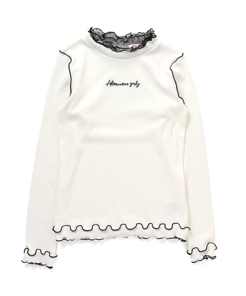 algy(アルジー)の「配色メローリブロンT(Tシャツ/カットソー・キッズ・ブラック/オフホワイト/その他2/ミント/ピンク・SMALL/MEDIUM/X-SMALL/XX-SMALL)」の2枚目の写真