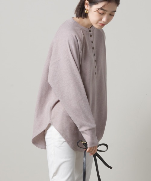 OMNES（オムネス）の「ウールタッチリブニットソーヘンリーネックプルオーバー（ニット/セーター・レディース・ベージュ/グレイッシュベージュ/チャコール・FREE）」の16枚目の写真