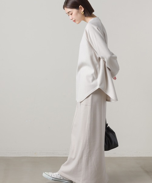 OMNES（オムネス）の「ウールタッチリブニットソーヘンリーネックプルオーバー（ニット/セーター・レディース・ベージュ/グレイッシュベージュ/チャコール・FREE）」の10枚目の写真