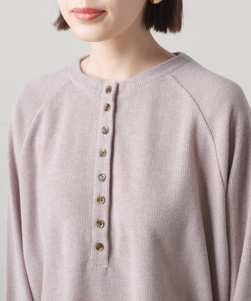 OMNES（オムネス）の「ウールタッチリブニットソーヘンリーネックプルオーバー（ニット/セーター・レディース・ベージュ/グレイッシュベージュ/チャコール・FREE）」の18枚目の写真