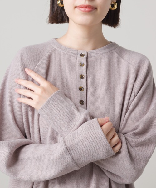 OMNES（オムネス）の「ウールタッチリブニットソーヘンリーネックプルオーバー（ニット/セーター・レディース・ベージュ/グレイッシュベージュ/チャコール・FREE）」の20枚目の写真