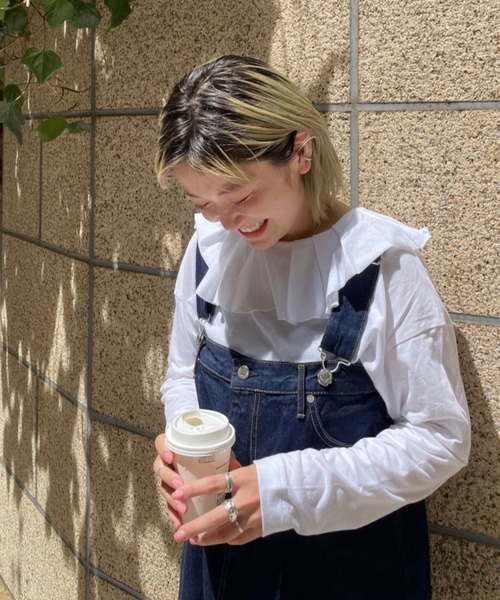 MANASTASH（マナスタッシュ）の「MANASTASH/マナスタッシュ 天竺ピエロカラーTEE（Tシャツ/カットソー・レディース・ブラック/ホワイト・FREE）」の2枚目の写真