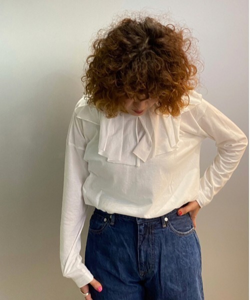 MANASTASH（マナスタッシュ）の「MANASTASH/マナスタッシュ 天竺ピエロカラーTEE（Tシャツ/カットソー・レディース・ブラック/ホワイト・FREE）」の7枚目の写真