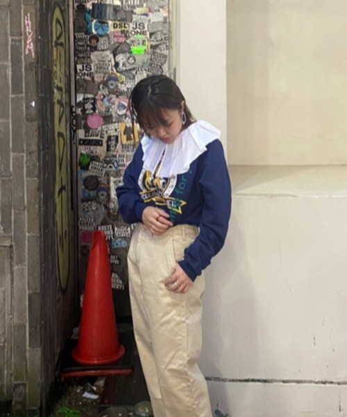 MANASTASH（マナスタッシュ）の「MANASTASH/マナスタッシュ 天竺ピエロカラーTEE（Tシャツ/カットソー・レディース・ブラック/ホワイト・FREE）」の9枚目の写真