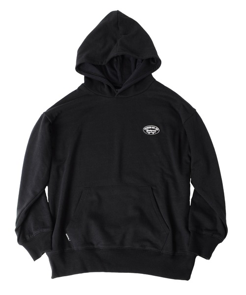 GLAZOS(グラソス)の「裏毛・ドロップショルダー刺繍ワッペンパーカー【セットアップ対応】(パーカー・キッズ・ブラック/エンジ/グレー・130cm/140cm/150cm/160cm/170cm)」の10枚目の写真