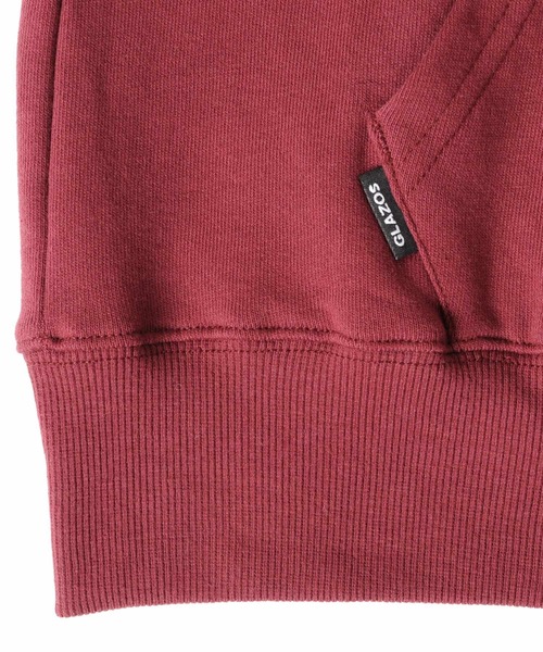 GLAZOS(グラソス)の「裏毛・ドロップショルダー刺繍ワッペンパーカー【セットアップ対応】(パーカー・キッズ・ブラック/エンジ/グレー・130cm/140cm/150cm/160cm/170cm)」の5枚目の写真