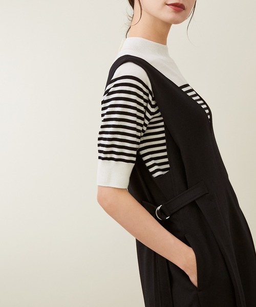 ROPE'（ロペ）の「【WEB限定】サイドベルトジャンパースカート（ジャンパースカート・レディース・ブラック/キャメル・38）」の20枚目の写真