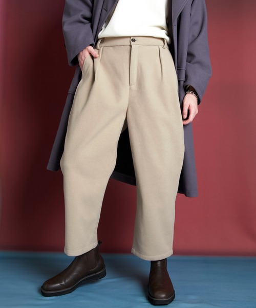 ENDER PRODUCTS(エンダープロダクツ)の「テックメルトン タックワイドパンツ 【ENDER PRODUCTS/エンダープロダクツ】(その他パンツ・メンズ・ブラック/クリーム/ブラック系その他/グレー系その他/キャメル/ダークネイビー/ブルー系・M/L)」の4枚目の写真