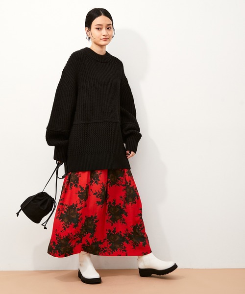 ADAM ET ROPE'(アダムエロペ)の「〈SHARE CLOSETシリーズ〉スイッチパターンニットプルオーバー(ニット/セーター・レディース・ライトグレー/ブラック・FREE)」の14枚目の写真