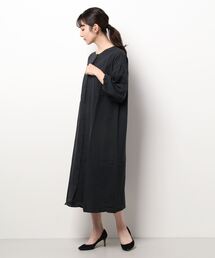 Samansa Mos2 blue | 袖ボリュームワンピース(ワンピース)