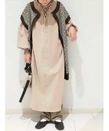 Samansa Mos2 blue | 袖ボリュームワンピース(ワンピース)