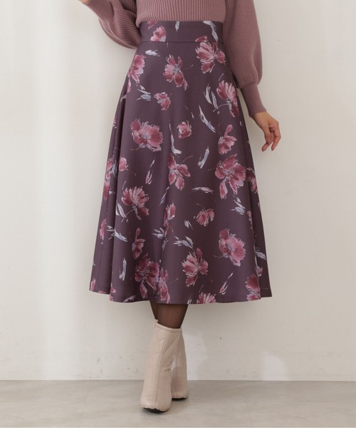 PROPORTION BODY DRESSING（プロポーションボディドレッシング）の「フラワープリントジャガードフレアＳＫ / 1211220020（スカート・レディース・ネイビー/ダークグレー/ホワイト系その他・MEDIUM/SMALL）」の8枚目の写真