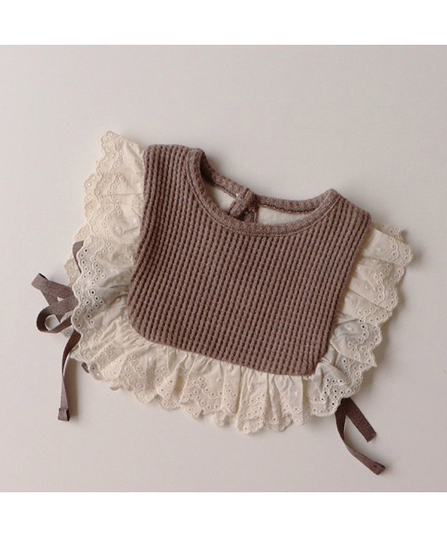 Bambin（ボンバン）の「【 Bambin / ボンバン 】 キッズ ナチュラルカラー レース 付け襟 / スタイ（スタイ/よだれかけ・キッズ・ブラウン/アイボリー/ナチュラル・FREE）」の2枚目の写真
