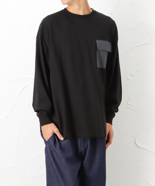 Woods(ウッズ)の「異素材ポケット バックプリント ロングスリーブTシャツ(Tシャツ/カットソー・メンズ・ホワイト/ブラック/グレー・XL/L/M)」の22枚目の写真