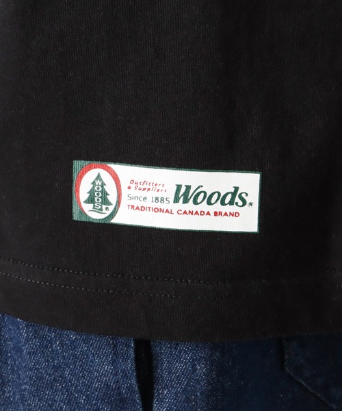 Woods(ウッズ)の「異素材ポケット バックプリント ロングスリーブTシャツ(Tシャツ/カットソー・メンズ・ホワイト/ブラック/グレー・XL/L/M)」の12枚目の写真