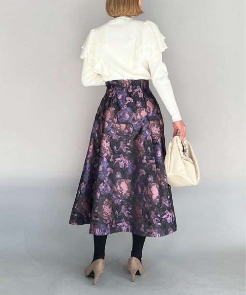 PICCIN(ピッチン)の「ラッフルウオッシャブルニット(ニット/セーター・レディース・ホワイト/ブラック/ピンクベージュ・M)」の10枚目の写真