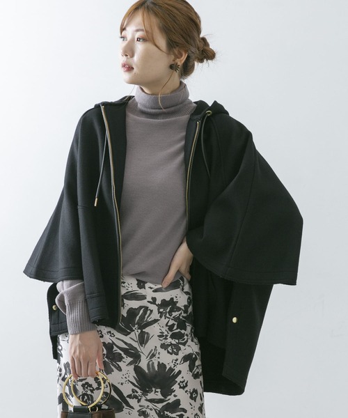 URBAN RESEARCH ROSSO WOMEN（アーバンリサーチ　ロッソ）の「ポンチョコート（その他アウター・レディース・ブラック/ブラウン・FREE）」の2枚目の写真