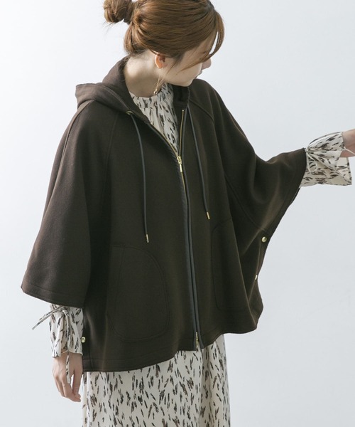 URBAN RESEARCH ROSSO WOMEN（アーバンリサーチ　ロッソ）の「ポンチョコート（その他アウター・レディース・ブラック/ブラウン・FREE）」の4枚目の写真
