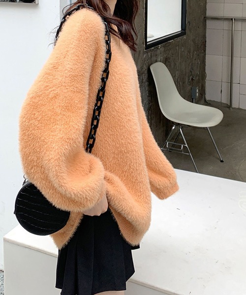 meJane(ミージェーン)の「ビッグシルエットモヘアライクニットプルオーバー【ZOZOTOWN限定】(ニット/セーター・レディース・オフホワイト/パープル/グリーン/オレンジ・FREE)」の14枚目の写真