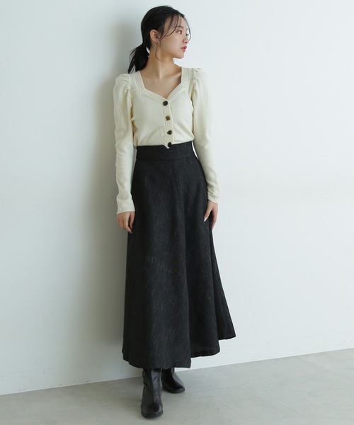 FREE'S MART（フリーズマート）の「【Sシリーズ対応】◆ミックスツィードフレアスカート（スカート・レディース・ブラック/ブラウン・SMALL/MEDIUM）」の3枚目の写真