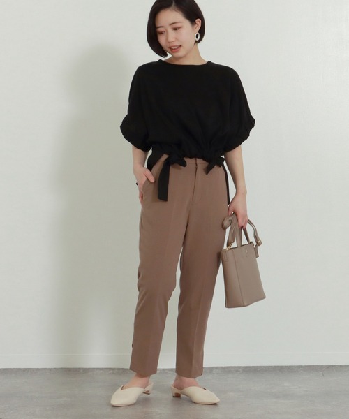 AULI（アウリィ）の「【低身長向けサイズ】PJサイドスリットアンクルテーパードパンツ（その他パンツ・レディース・ブラック/カーキ/モカ・S/XS/XXS）」の3枚目の写真