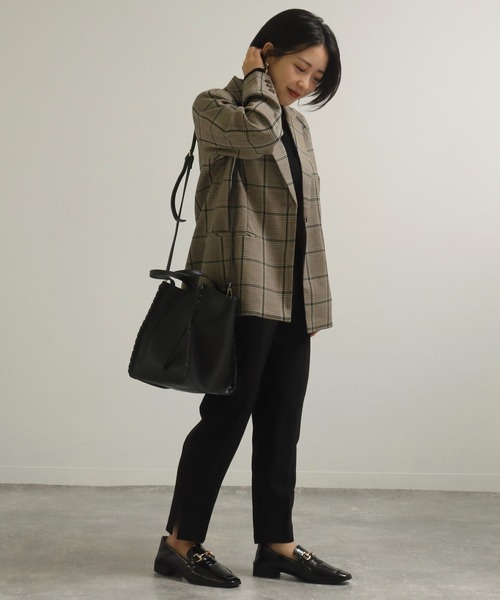 AULI（アウリィ）の「【低身長向けサイズ】PJサイドスリットアンクルテーパードパンツ（その他パンツ・レディース・ブラック/カーキ/モカ・S/XS/XXS）」の21枚目の写真