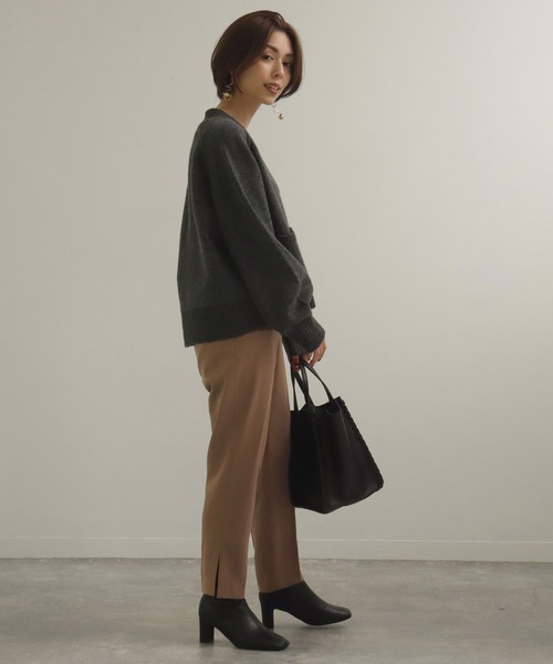 AULI（アウリィ）の「【低身長向けサイズ】PJサイドスリットアンクルテーパードパンツ（その他パンツ・レディース・ブラック/カーキ/モカ・S/XS/XXS）」の16枚目の写真