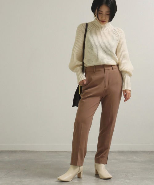 AULI（アウリィ）の「【低身長向けサイズ】PJサイドスリットアンクルテーパードパンツ（その他パンツ・レディース・ブラック/カーキ/モカ・S/XS/XXS）」の22枚目の写真